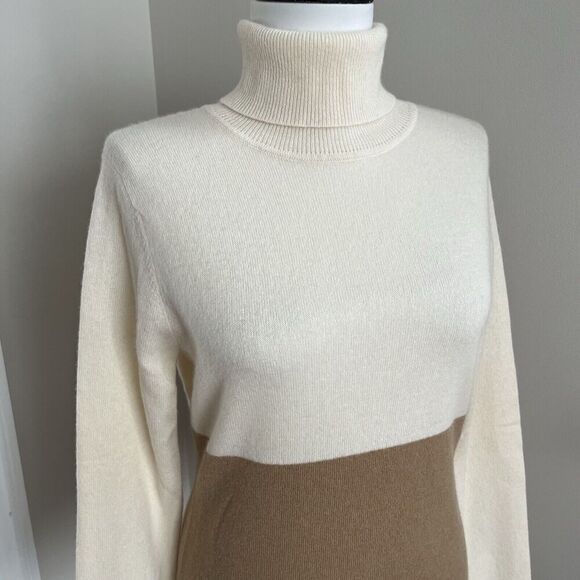 Garnet Hill 100% Cashmere Turtleneck Sweater XS Neutral Capsule quiet luxury - Picture 8 of 10